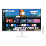 Samsung 32-Inch M5 FHD Smart Monitor, Office 365, Bluetooth, Multiple Ports, Speakers, Remote, Mouse & Keyboard Control, White, LS32DM501EWXXL