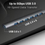 Zebronics 700HB HUB, USB USB / Type-C, 7 USB ports, 5Gbps USB 3.0 Transfer speed - Image 3