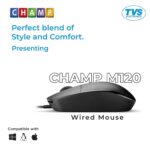 TVS Champ M120 Mouse 1.5 Million Durable Clicks, 1200 DPI Resolutions - Image 2