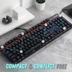 Rspoo V500 Baklit Mech Gaming Keyboard 60 million operations, Adjustable Back Light - Image 3