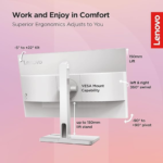 Lenovo L24M-4A Ultra Thin IPS Monitor 23.8 Inch, 100Hz, 1ms MPRT, USB Type-C up to 75W - Image 4