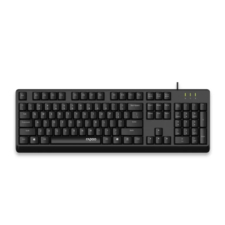 NK1900 Wired Keyboard Rapoo Wired for Laptop, PC , Spill Resistant, Instant one Touch Multimedia Keys, UV Coated Keys