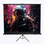 ZEB-PST120A 120' Manual projector Screen 3D Capable, 4K Support, 4:3 Aspect Ratio, Durable Metal Housing
