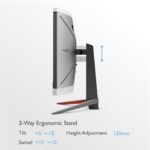 BenQ MOBIUZ EX2710R 27-Inch QHD 165Hz Curved IPS Gaming Monitor | 1ms, HDR400, FreeSync Premium Pro, 1000R, treVolo Speakers, HDMI, DP, USB Hub, Eye-Care, Remote (Metallic Grey) - Image 6