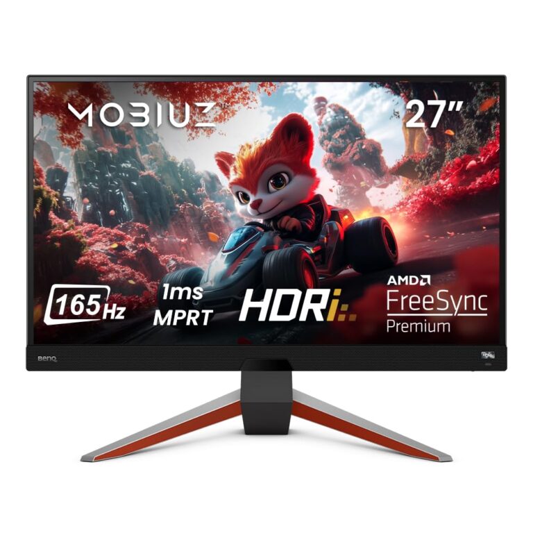 BenQ MOBIUZ EX2710Q 27" QHD 165Hz IPS Gaming Monitor with HDRi, FreeSync Premium, USB Hub, Eye-Care & Built-in Speakers – Height Adjustable & Bezel-Less Display