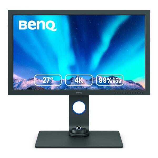 BenQ SW271C 27-Inch 4K UHD Pro Photo & Video Editing Monitor – 99% AdobeRGB, HDR10/HLG, USB-C 60W, Pantone Validated, Shading Hood Included