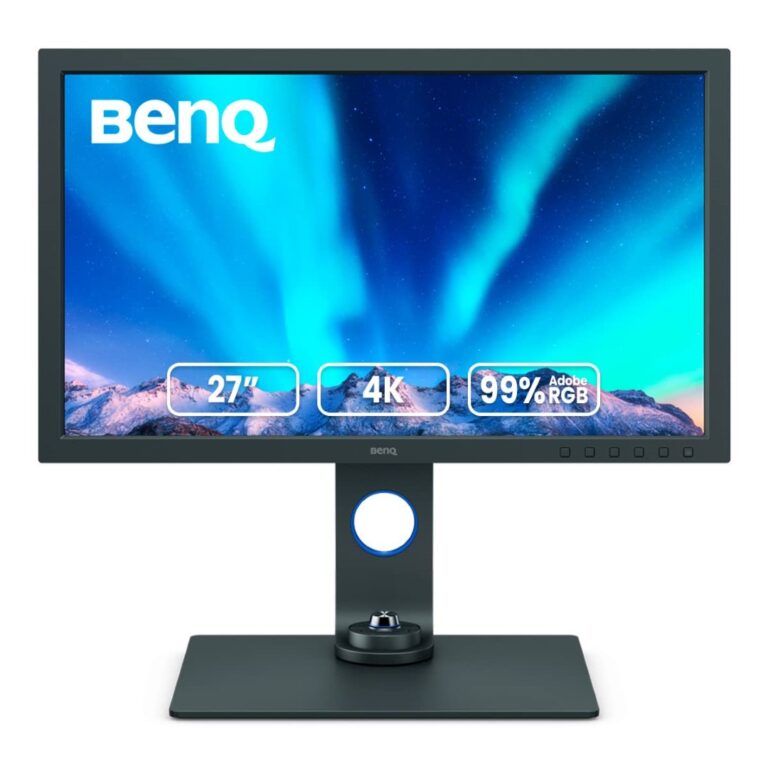 BenQ SW271C 27-Inch 4K UHD Pro Photo & Video Editing Monitor – 99% AdobeRGB, HDR10/HLG, USB-C 60W, Pantone Validated, Shading Hood Included