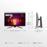 BenQ MOBIUZ EX2710Q 27" QHD 165Hz IPS Gaming Monitor with HDRi, FreeSync Premium, USB Hub, Eye-Care & Built-in Speakers – Height Adjustable & Bezel-Less Display - Image 2