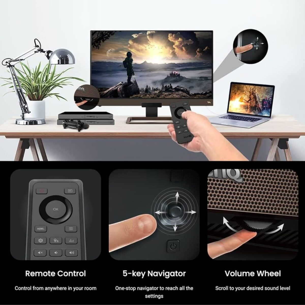 BenQ EW3280U 32-Inch 4K UHD IPS Monitor with HDR10, USB-C Power Delivery, TreVolo Speakers & Eye-Care Technology – Metallic Brown-Black - Image 3