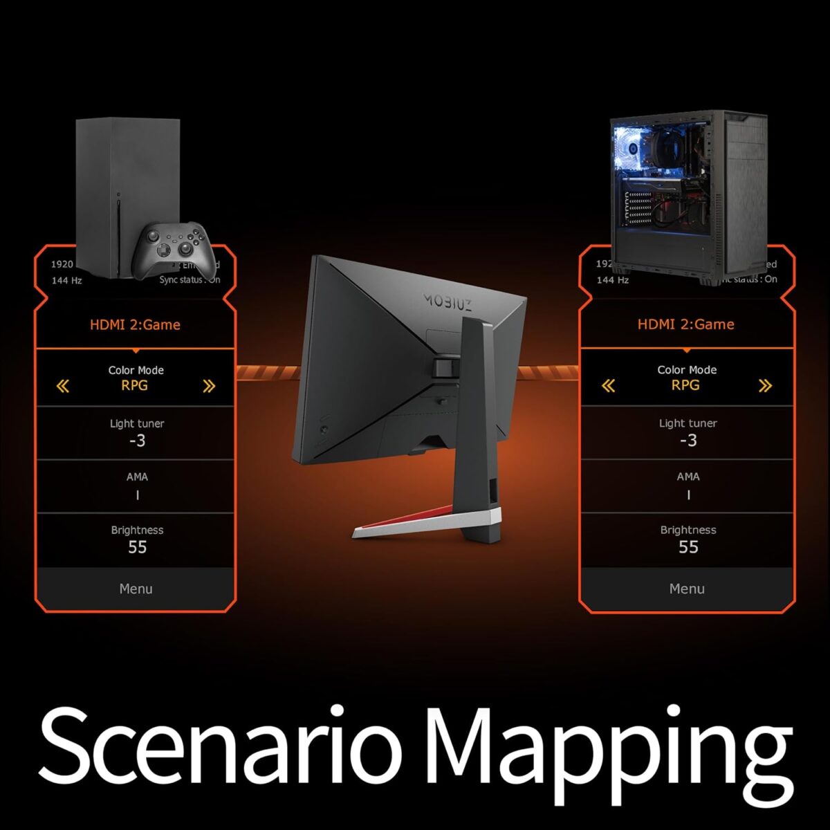 BenQ MOBIUZ EX2710S 27" 165Hz Full HD IPS Gaming Monitor with HDRi, FreeSync Premium, Height Adjustable Stand, Eye-Care Tech & Built-in Speakers – Bezel-Less Display (Dark Grey) - Image 7