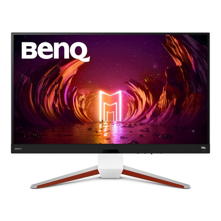 BenQ MOBIUZ EX3210U 32-Inch 4K UHD IPS Gaming Monitor | 144Hz, 1ms, HDMI 2.1, PS5 Compatible, HDR600, FreeSync Premium Pro, treVolo Speakers, Eye-Care, USB Hub, Remote (White)